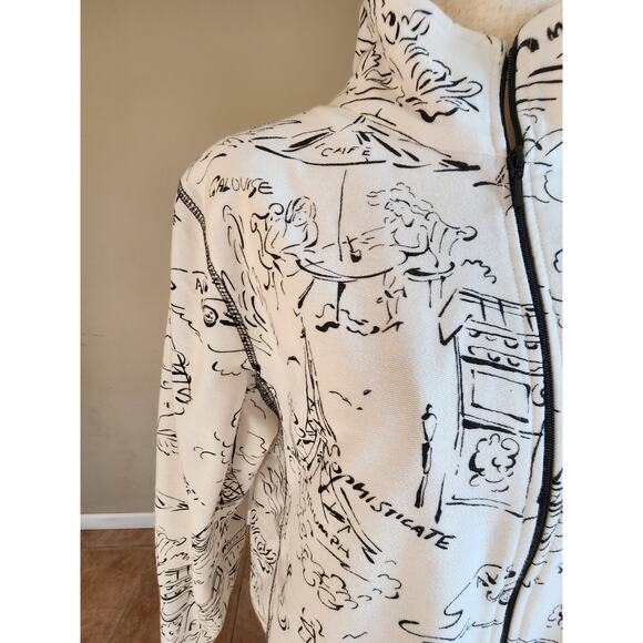 Rafael Sport Women's Full Zip Jacket SZ XL Travel Paris Theme - Picture 5 of 11